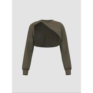 NWT CIDER TERRY ROUND NECK CROP SWEATSHIRT Size S